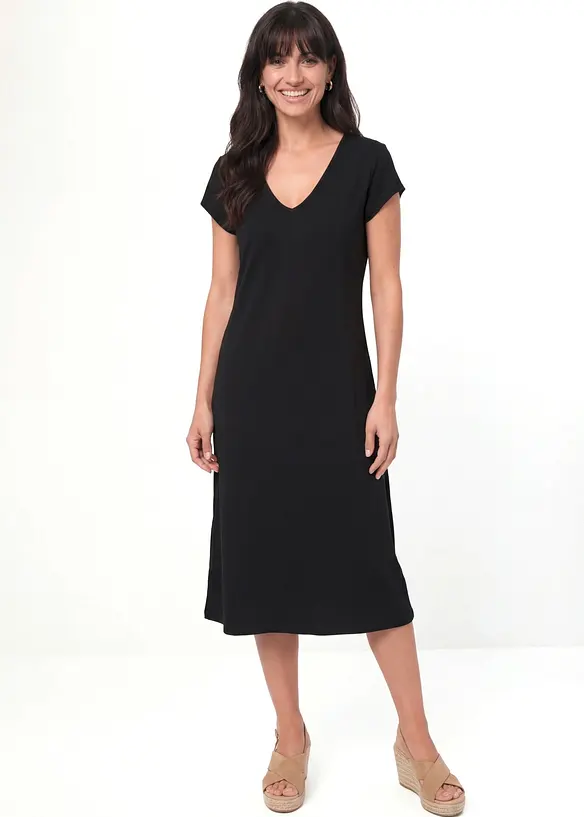 Abito in maglina di misto cotone elasticizzato, bonprix