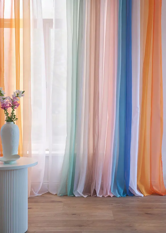 Tende trasparenti in voile leggero, anche extra lunghe (pacco da 2), bonprix