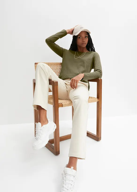 Maglia a maniche lunghe in jersey slub leggero, bonprix