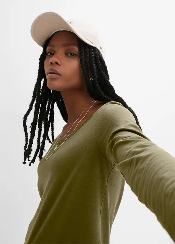 Maglia a maniche lunghe in jersey slub leggero, bonprix
