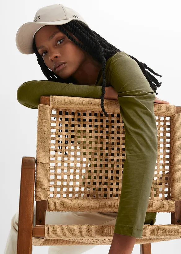 Maglia a maniche lunghe in jersey slub leggero, bonprix