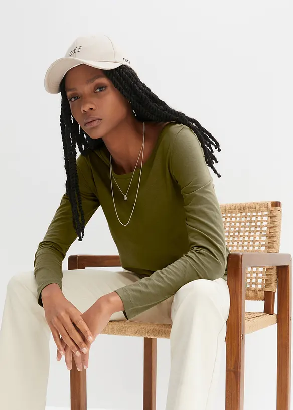 Maglia a maniche lunghe in jersey slub leggero, bonprix