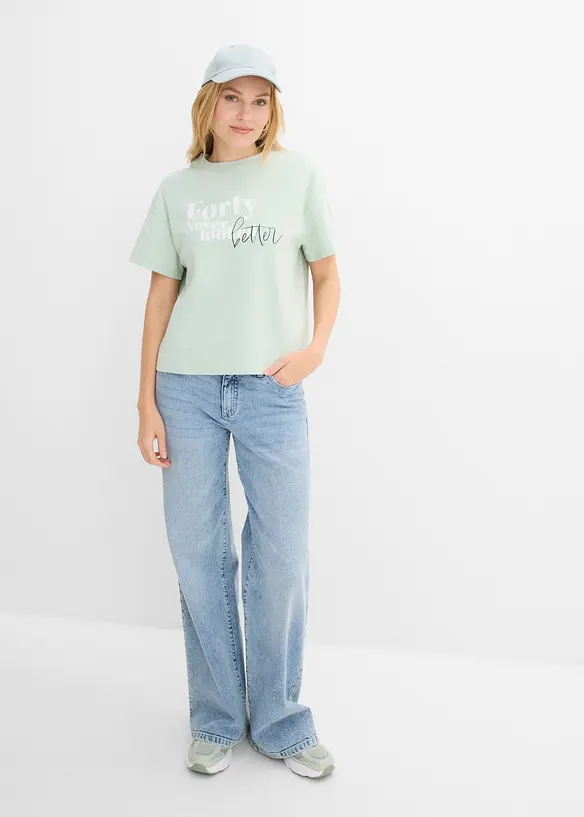 T-shirt larga in puro cotone biologico, bonprix