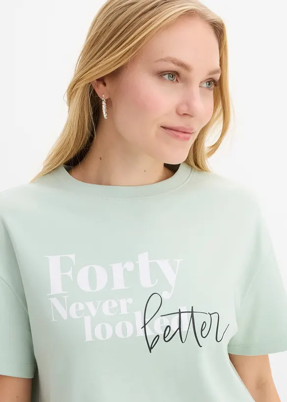 T-shirt larga in puro cotone biologico, bonprix