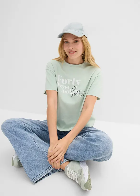 T-shirt larga in puro cotone biologico, bonprix