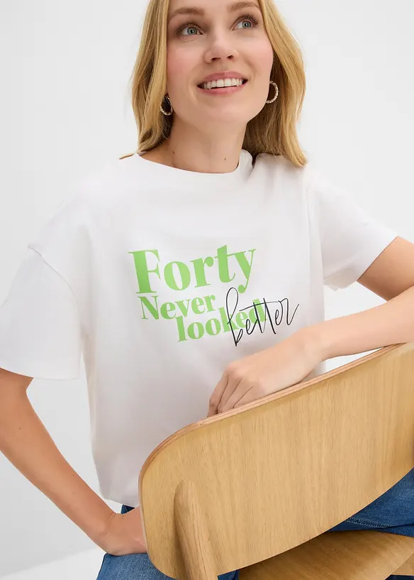 T-shirt larga in puro cotone biologico, bonprix