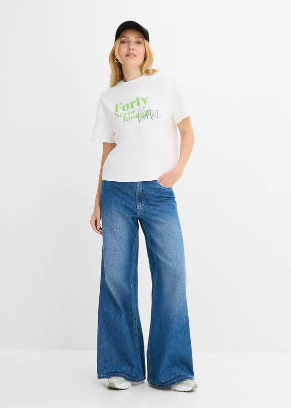 T-shirt larga in puro cotone biologico, bonprix