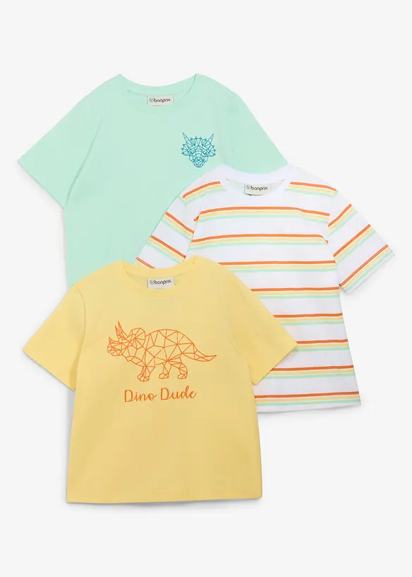 T-shirt in puro cotone biologico (pacco da 3), bonprix