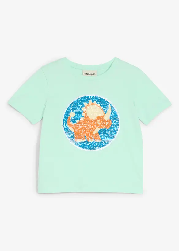 T-shirt in puro cotone biologico con paillettes reversibili, bonprix