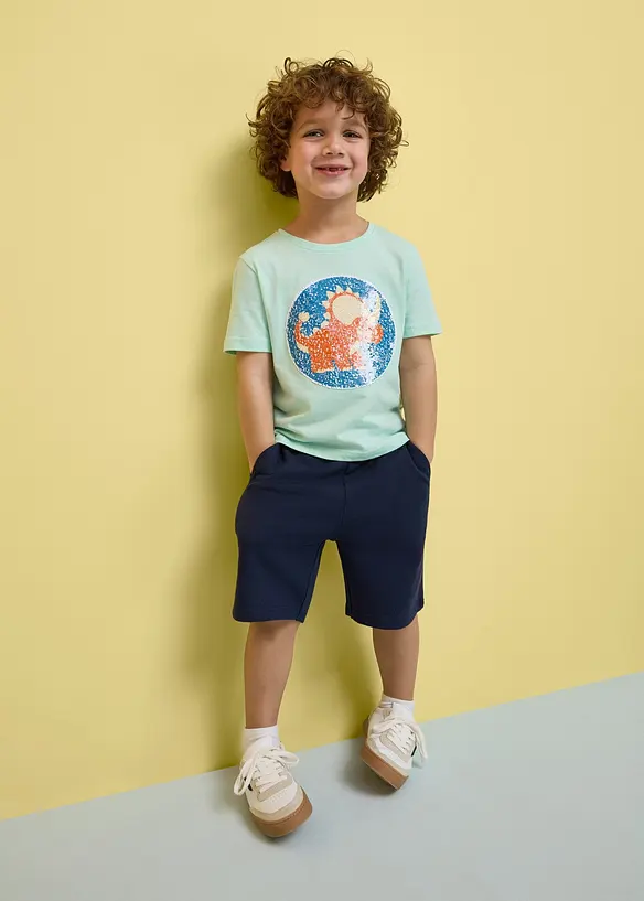 T-shirt in puro cotone biologico con paillettes reversibili, bonprix