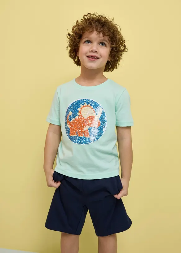 T-shirt in puro cotone biologico con paillettes reversibili, bonprix
