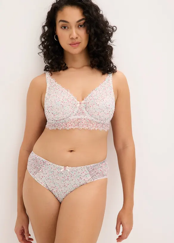 Slip alto con pizzo a fantasia floreale, bonprix