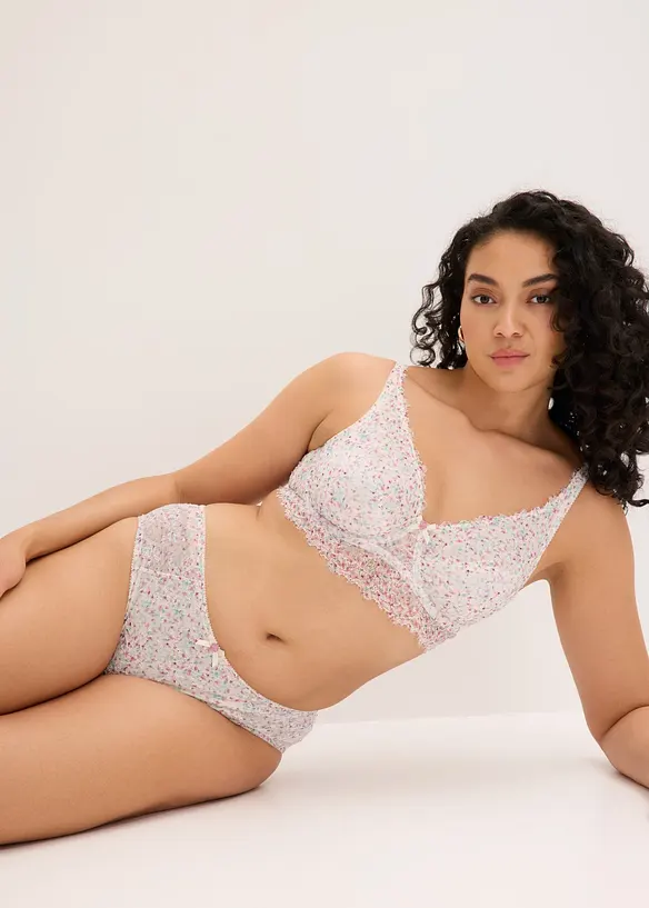Slip alto con pizzo a fantasia floreale, bonprix
