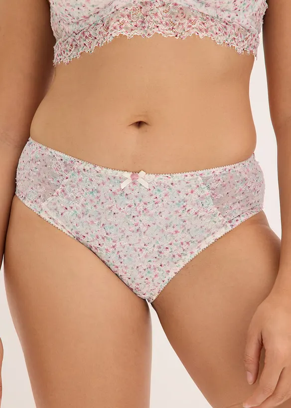 Slip alto con pizzo a fantasia floreale, bonprix