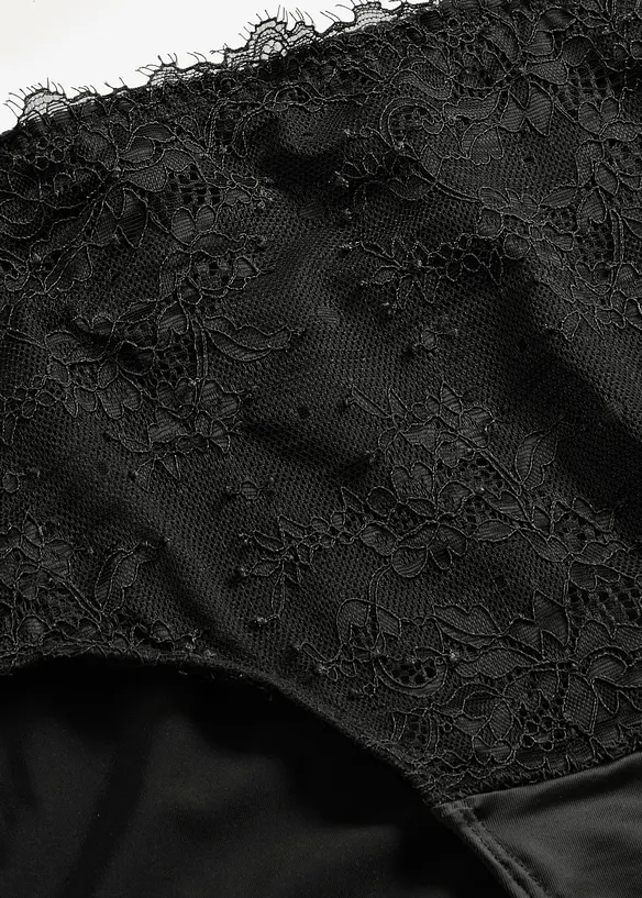 Culotte a vita alta con pizzo floreale, bonprix