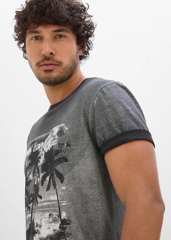 T-shirt in puro cotone biologico con effetto lavato, bonprix
