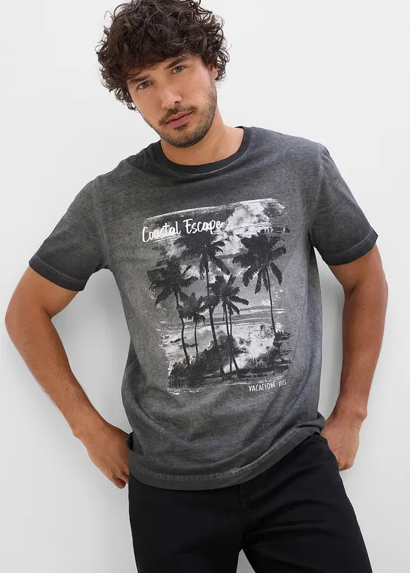 T-shirt in puro cotone biologico con effetto lavato, bonprix