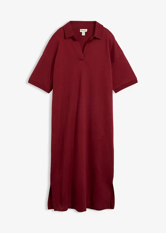 Abito midi in puro cotone biologico con colletto polo, bonprix