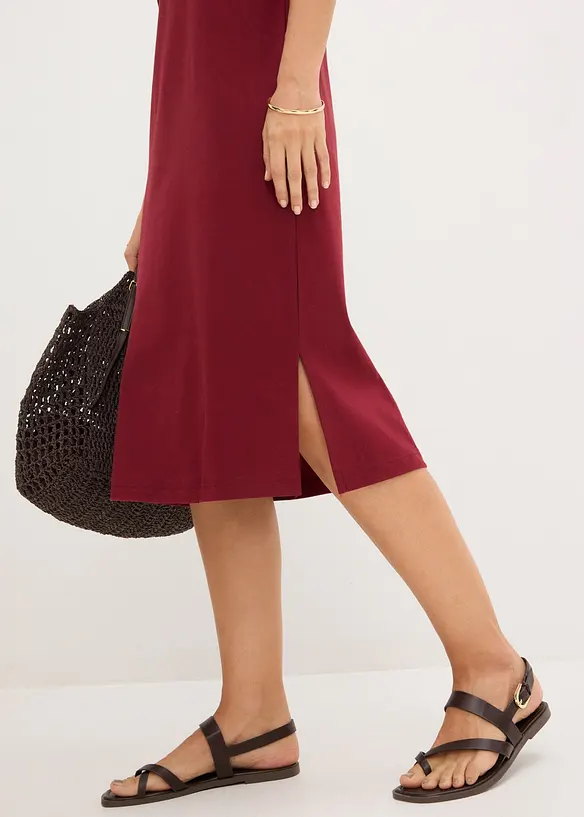 Abito midi in puro cotone biologico con colletto polo, bonprix