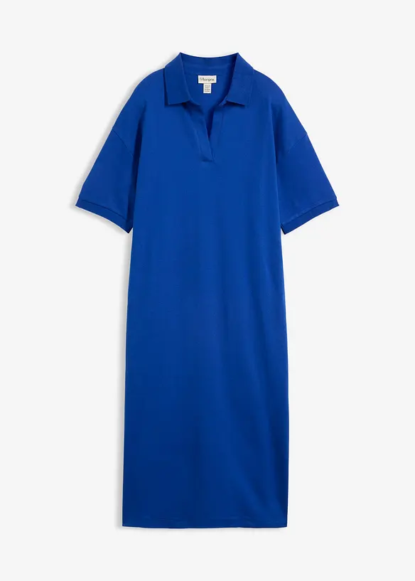 Abito midi in puro cotone biologico con colletto polo, bonprix