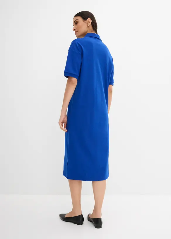Abito midi in puro cotone biologico con colletto polo, bonprix