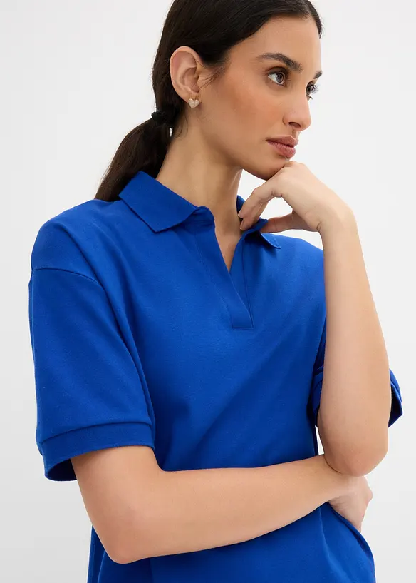 Abito midi in puro cotone biologico con colletto polo, bonprix