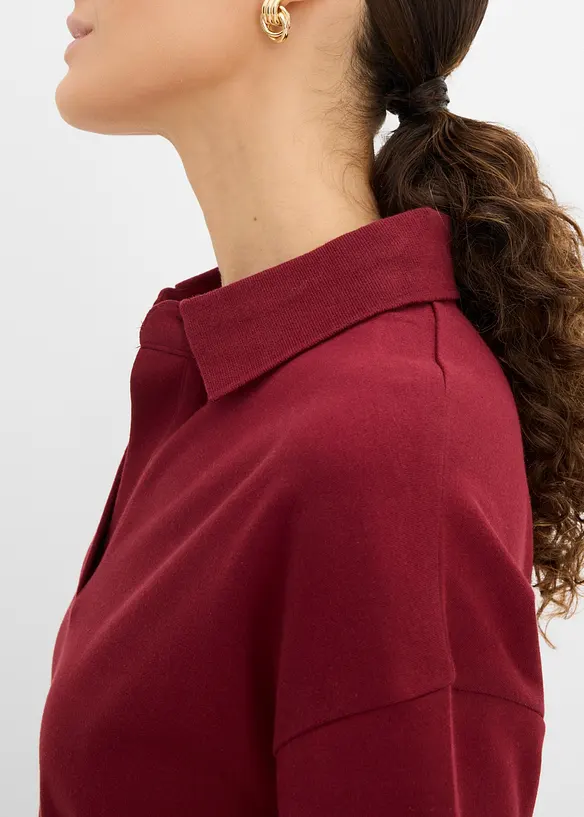 Abito midi in puro cotone biologico con colletto polo, bonprix