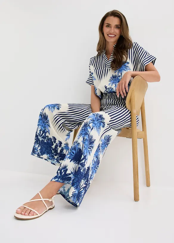 Pantaloni a palazzo in misto viscosa fluido, bonprix