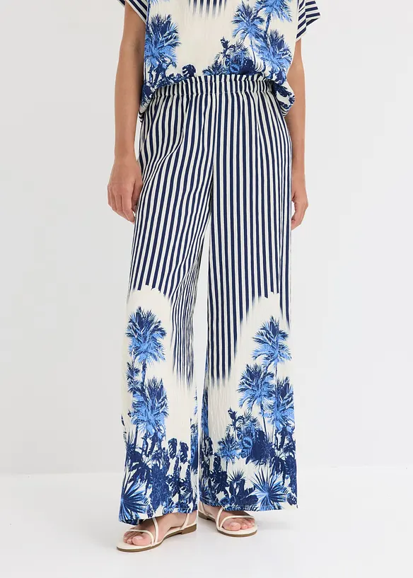 Pantaloni a palazzo in misto viscosa fluido, bonprix