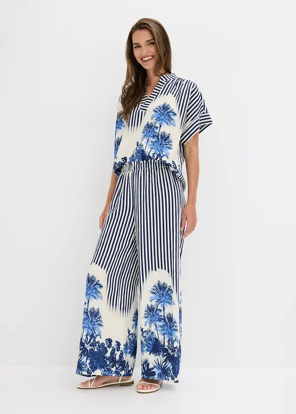 Pantaloni a palazzo in misto viscosa fluido, bonprix
