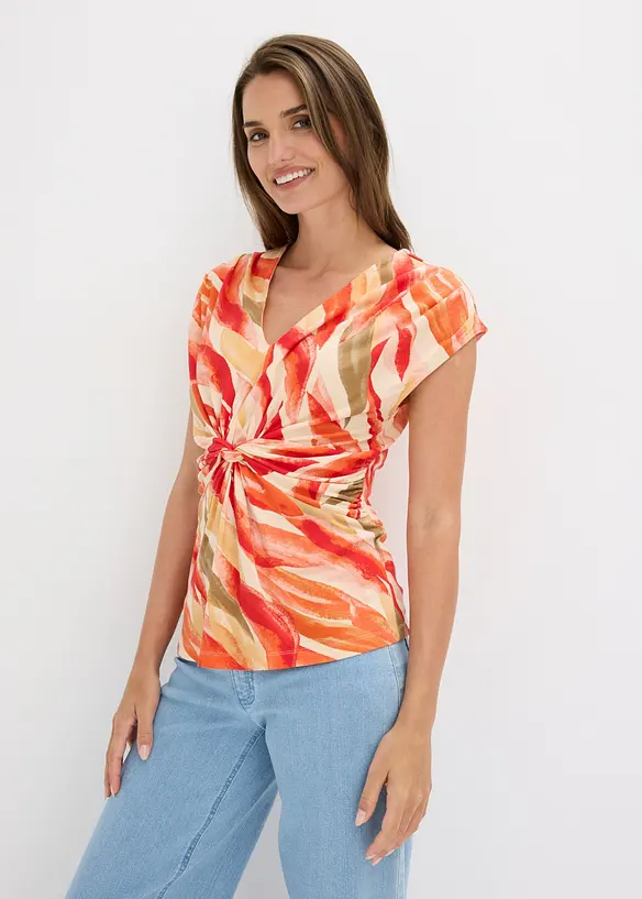 Maglia in misto viscosa morbido con drappeggio, bonprix
