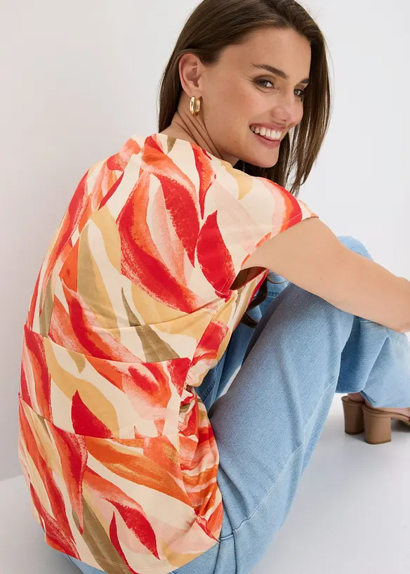 Maglia in misto viscosa morbido con drappeggio, bonprix