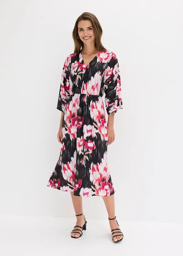 Abito midi in misto viscosa fluido, bonprix