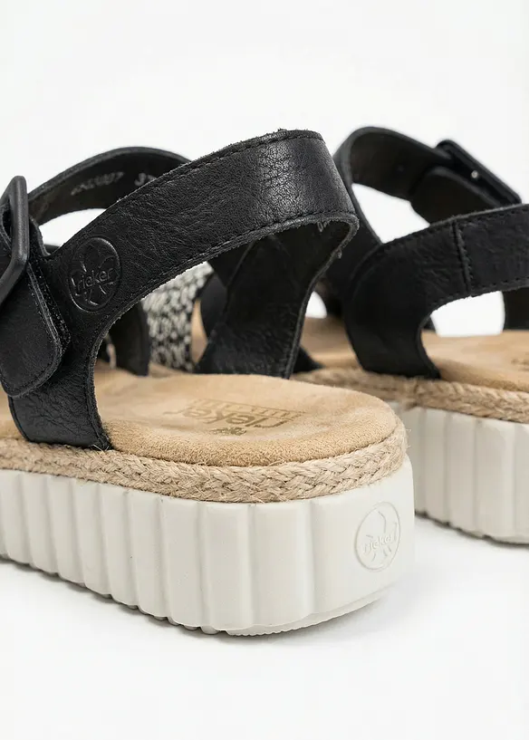 Sandali comfort Rieker con zeppa e soletta imbottita, Rieker
