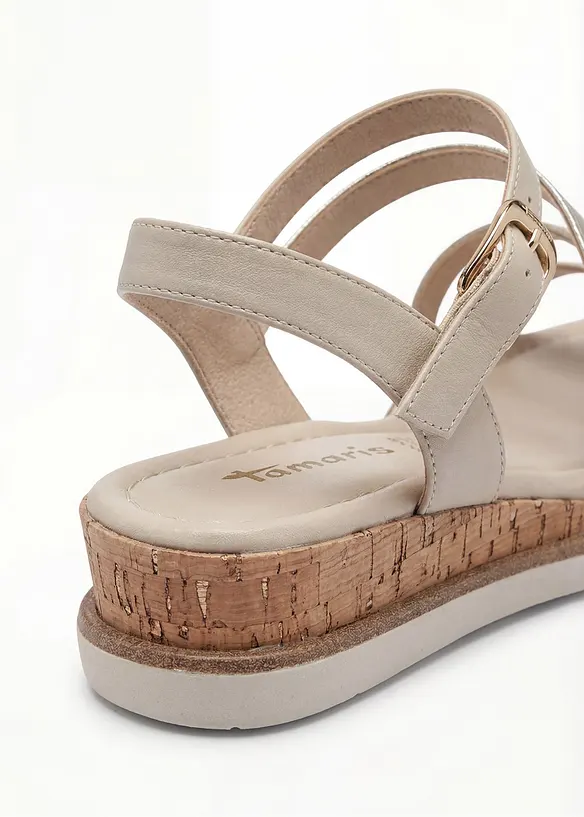 Sandali Tamaris con zeppa ed effetto metallizzato, Tamaris