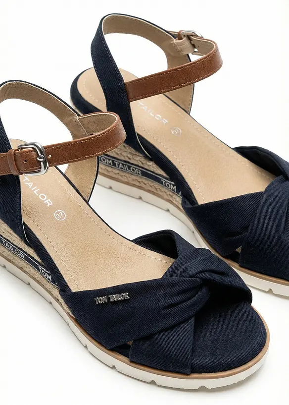 Sandali con zeppa effetto rafia Tom Tailor, Tom Tailor