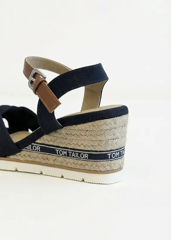 Sandali con zeppa effetto rafia Tom Tailor, Tom Tailor
