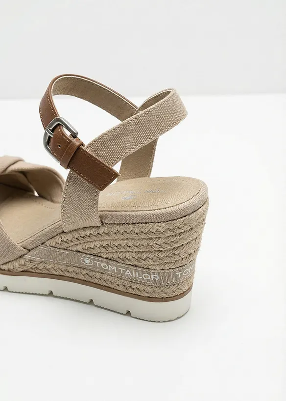 Sandali con zeppa effetto rafia Tom Tailor, Tom Tailor