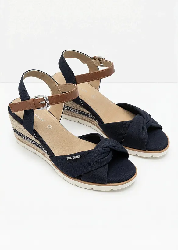 Sandali con zeppa effetto rafia Tom Tailor, Tom Tailor
