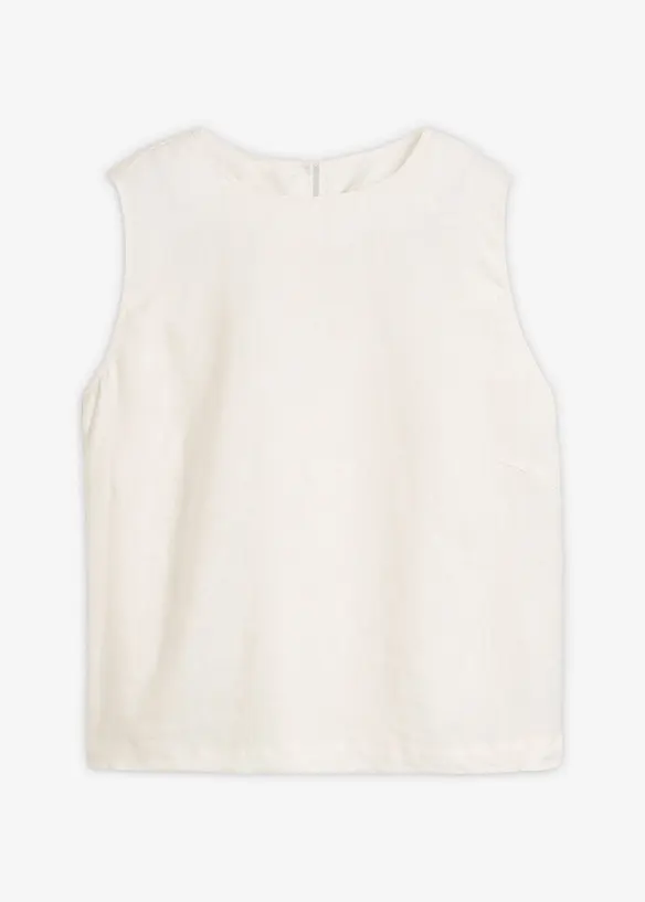 Top corto in puro lino, bonprix
