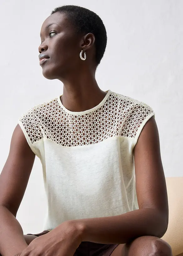 Top in puro lino, bonprix