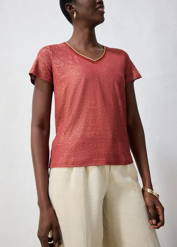 Maglia in puro lino con lurex, bonprix