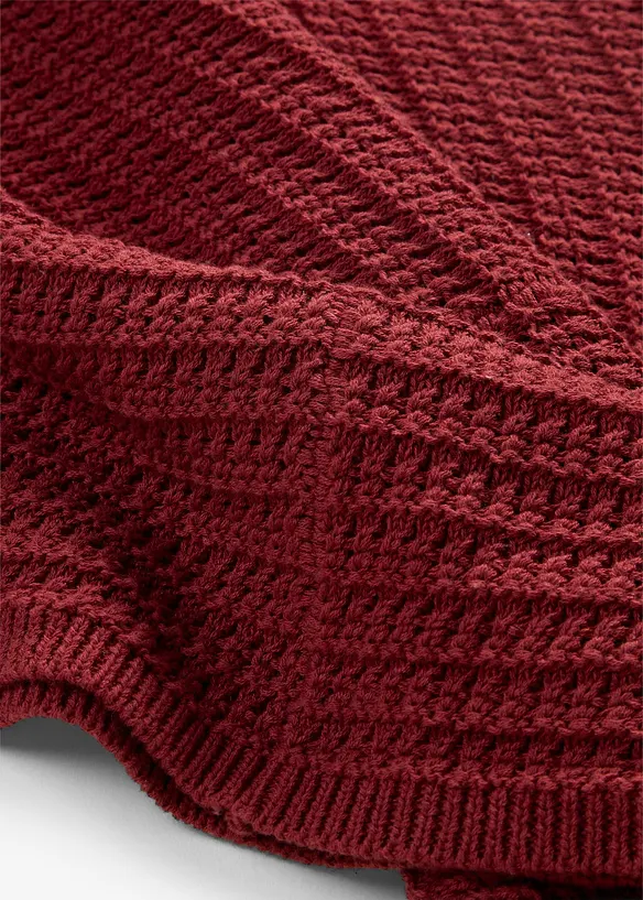 Maglione traforato in misto lino, bonprix