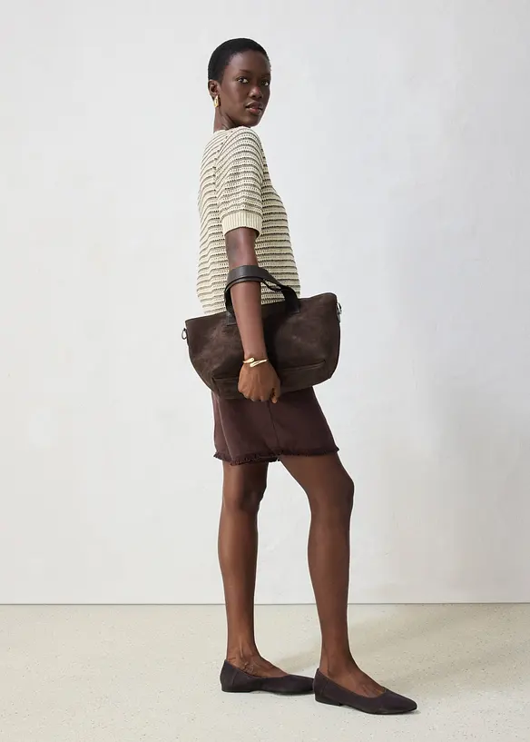 Maglione traforato con lino, bonprix