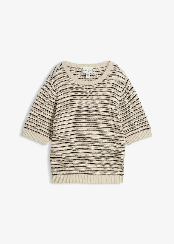 Maglione traforato con lino, bonprix