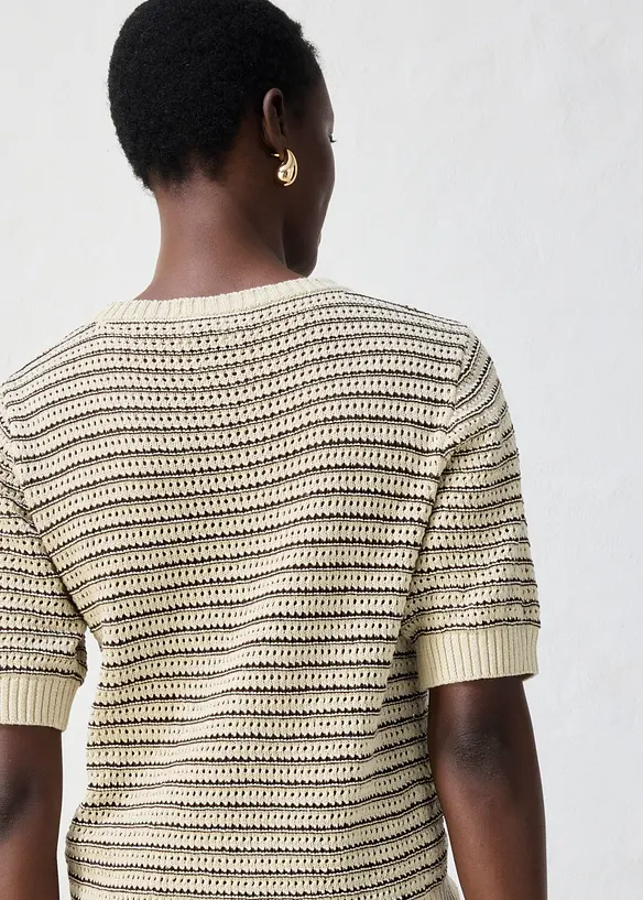 Maglione traforato con lino, bonprix