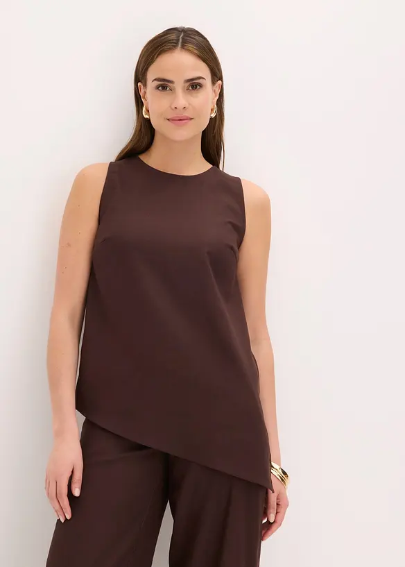 Top con misto lino, bonprix