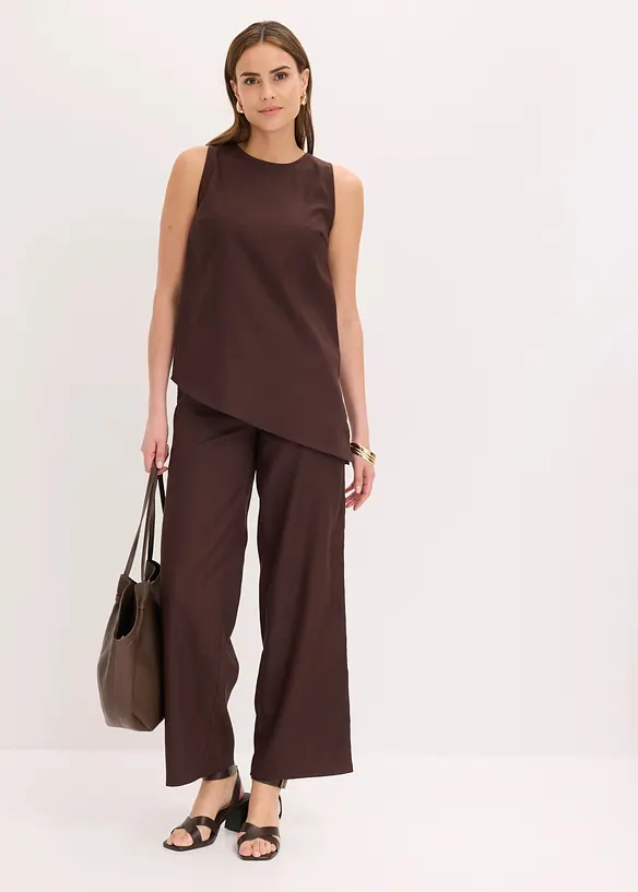 Top con misto lino, bonprix