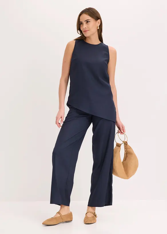 Top con misto lino, bonprix