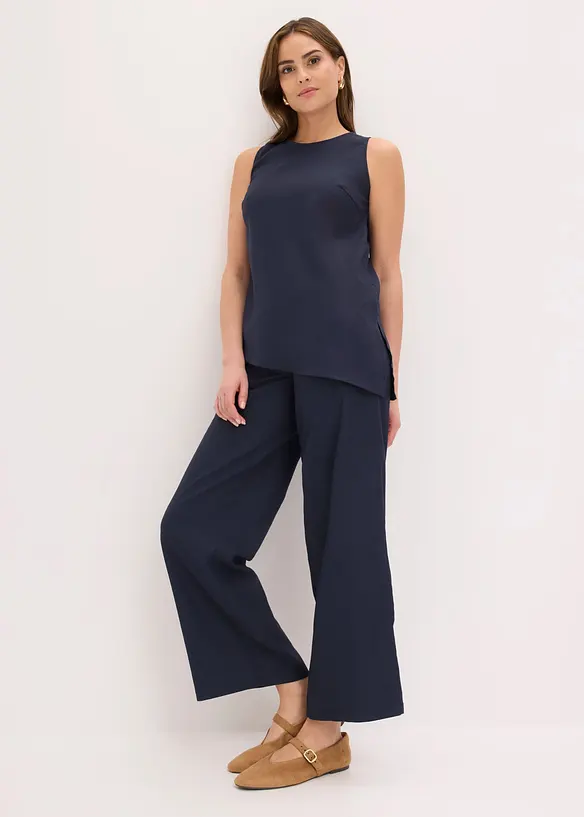 Top con misto lino, bonprix